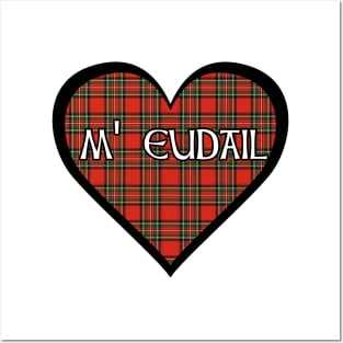 Royal Stewart tartan heart "my darling" in Gaelic "m' eudail" Posters and Art